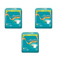 Assurance Stretch Briefs with Tabs, Ultimate Absorbency, Small/Medium, 40 Count, Pack of 3