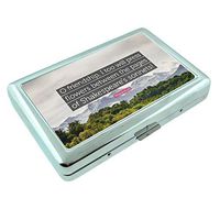 Woolf Quote Em1 Hip Silver Cigarette Case Id Holder Metal Wallet 4" X 2.75" RFID Protection