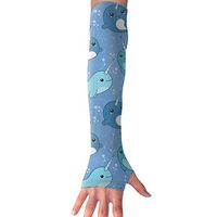 Cute Narwhal Pattern UV Protection, Compression & Cooling Arm Sleeves For Cycling/Golf/Basketball/ Other Sports