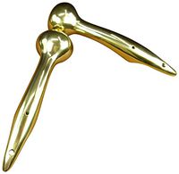 JWL HAWNKOA PRODUCTS (2) Hames Solid Brass Walking Stick Cane Handle Traditional 8" Long 3 Hole Model