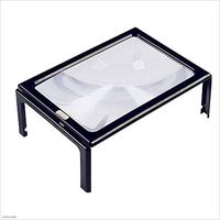 A4 Full Page Magnifying Glass 4 LED Lights 3 Times Magnification for Reading The Elderly 3 Times Chest Hanging Rectangular Large Lens