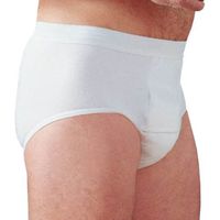 HealthDri Men's Moderate Incontinence Washable Cotton Brief Medium by Salk
