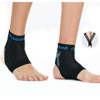 Breathable Anti-Slip Ankle Brace Compression Sleeve for Men and Women, Sprain, Pain, Running, Basketball, Soccer, Sports, Ankle Support Sports Socks (Black Brace with Straps, M)