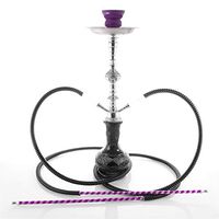 2 hose 20" Black smoking Hookah shisha nargila bar narguile nargile glass Vase