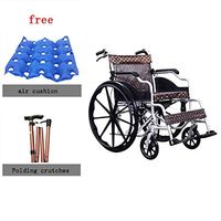 Folding Aluminum Alloy Wheelchair, Double Brake Old Man Scooter with Potty Pedal Adjustable Light Trolley