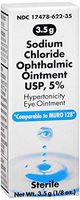 Akorn Sodium Chloride 5% Ophthalmic Ointment 3. 5 gm