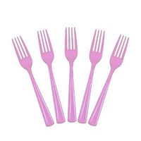 Pink Plastic Forks 50 Count Party Catering Picnic Disposable New