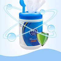 60 Sheets 75% Alcohol Disinfectant Wipes, Large Cleaning Wet Wipes Soft Alcohol Paper Portable Daily Protection use for Hand Toys Home Hotel Restaurant Office Car【1 Pack x 60 Sheets/Pack】