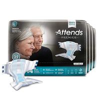 Attends Premier Briefs with Dry Lock Containment Core for Adult Incontinence Care Unisex, Medium, 56 Count