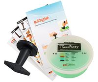 TheraPutty Standard Exercise Putty Green - Medium 4 OZ + Puttycise Knob Turn TheraPutty Exercise Tool + Manual Bundle