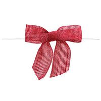 Burlap Pre Tied Bows On Wire Red 3" x 2 1/4" (W x H) 12 per Pack