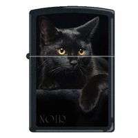 Zippo "Black Cat" Black Matte Lighter, 5134