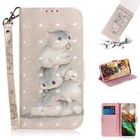 Strap 3D Wallet Case for Samsung Galaxy Note 10/Note 10 5G,Aoucase Ultra Slim Fancy Painted Magnetic Soft Silicone Card Slot Stand PU Leather Case with Black Dual-use Stylus - Cute Squirrel