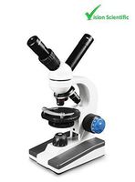 Vision Scientific VME0018-T-RC Dual View Elementary Level Compound Microscope, 10x WF & 25x WF Eyepiece, 40x-1000x Magnification, Brightfield LED Illumination,Gliding Round Stage,Rechargeable Battery