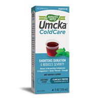 Nature's Way Umcka ColdCare Shortens Duration & Reduces Severity, 8.2% Alcohol, Mint-Menthol Flavored Soothing Syrup, 4 Ounce