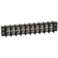 NTE Electronics 25-B500-10 Series 25-B500 Terminal Block Barrier Strip, Dual Row Panel Mount, 20 Amp, Dual Row, 10 Pole, 9.50 mm Pitch, 300V, 22-14 AWG Wire Range