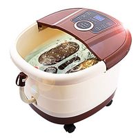 Smibie Foot Spa Bath Massager, Automatic Motorized Roller massager with Heat, Frequency Conversion, Frequency, LED Monitor, Adjustable Time & Temperature (brown)