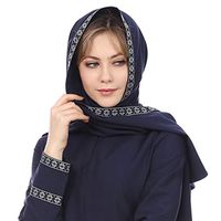 Litetao Muslim Head Wrap for Women Hijab Turban Caps Printed Islamic Headscarf Long Scarf Wraps Scarves(Navy)