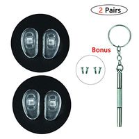 13mm D-Shape Screw-in Soft Silicone Eyeglass Nose Pads Repair Kits with Screws and Mini 3 in 1 Stainless Steel Screwdriver (2pcs/Clear)
