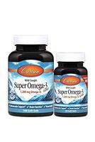 Carlson - Super Omega-3 Gems, 1200 mg Omega-3 Fatty Acids with EPA and DHA, Wild-Caught Norwegian Fish Oil Omega 3 Supplement, Sustainably Sourced Omega 3 Fish Oil, 100+30 Softgels