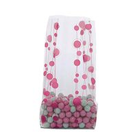 10ct Small Funky"Pink DOTS" Baubles 7x2x3" Cello Cellophane Treat Food Snack Bags nfLG -514