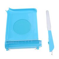 Baoblaze Right Hand Pill Counting Tray with Spatula Blue with Clear with Graduated Acrylic Chute