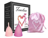 Fearless Cup - Free Carrying Bag and Sterilizer Cup - Set of 2 (1 Small and 1 Large) Menstrual Cups - Great Reusable Alternative Product to Tampons Pads and Sanitary Napkins Period Non-Toxic