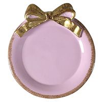 European style Round Dinner Plate Dishwasher Microwave Safe Bow tie Bowl Plate Dish (purple)