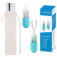 13 Pack Collapsible Silicone Straws, 2 x Reusable Straws with Case, 4 x FDA Drinking Straws, 1 x Folding Bag, 3 x Cleaning Brush, 1 x D-Ring, Gift for Travel Home Office