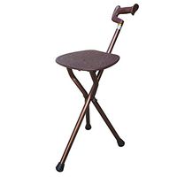 RES&DZ Folding Walking Cane Chair Stool Walking Stick with Seat Portable Fishing Rest Stool,Brown