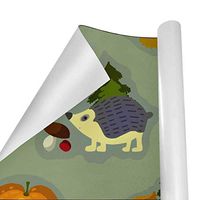 Gift Wrapping Paper Roll Autumn HeGDGehog Pattern for Birthday,Holiday,Wedding,Baby Shower Gift Wrap - 3Rolls - 58inch x 23inch Per Roll