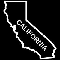 California State Outline Decal Sticker (White), Decal Sticker Vinyl Car Home Truck Window Laptop