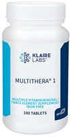 Klaire Labs MultiThera 1 Iron-Free Multivitamin & Multimineral Tablets with Essential Micronutrients - High Potency with Active Folate and No Iron (180 Tablets)