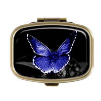 Guojew Butterfly Custom Fashion Square Pill Box Tablet Holder Pocket Purse Organizer Case Decoration Box