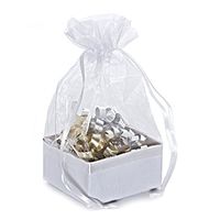 White Box with Organza Top | Quantity: 12 | Width: 2 7/8"