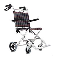 TYJ-USA Walker Wheelchair Folding Portable Trolley Portable Aluminum Alloy Elderly Travel Children Ultralight Travel Aircraft Travel (Color : Silver, Size : 724995cm)