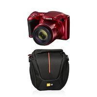 Canon PowerShot SX420 Digital Camera Red with Case Logic Compact Camera Case