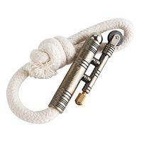 zhangbiao12 Windproof Rope Lighter Portable Metal Lighter Fire Starter Shepherds Lighter Outdoor Camping Source Vintage Tinder Lighters No Need Gas Kerosene (Bronze)