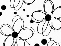 Black Fun Flowers Print Design Gift Grade Tissue Paper Sheets - 15" x 20" Choose Package Amount (5)