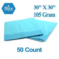 MedPride Disposable Underpads with Polymer, 30" x 30", 105 Gram 50 Count