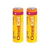 2x OmniCel ER14505 3.6V 2400mAh AA Lithium Button Top Battery For use with CMOS Circuit memory power, Numerical control tool, Taximeter, Military communication, TPMS Automobile tire monitor