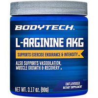 BodyTech LArginine AKG 3000MG Supports Exercise Endurance Intensity, Muscle Growth Recovery, Vasodilation, Nitric Oxide (3.17 Ounce Powder)