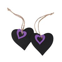 ULTNICE Wedding Favor Tags Heart Gift Tags Mini Wooden Chalkboard Blackboard Pack of 10