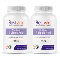 R-Lipoic Acid 100mg Stabilized with Bio-Enhanced® Na-RLA (240 Vegetarian Capsules) (120 x 2) No Stearates - No Flow Agents - Vegan - Non-GMO - Gluten Free