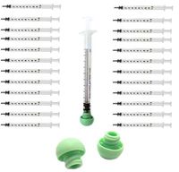 1ml 1cc Needleless Steril Syringe with Green Caps 50 Pack