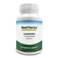 Real Herbs Elderberry Extract - 5:1 Extract with 5% Flavonoids - Boosts Immunity, Antioxidant & Cardiovascular Support - 60 Vegetarian Capsules