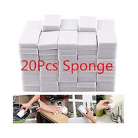 SUGEER Magic Sponges Pack of 20 for Chemical Free Mark Removal Precision Household Cleaning Professional Stain Removals Cleaning Pads, Magic Eraser Sponges, White Kitchen Cleaning Sponge