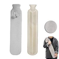 HJHY@ Extra Long Warmer Hot Water Bottle Housewares Insulation Knitted Covers Hot Water Bag Classic Natural Rubber Camping Reusable Hot Water Pack, for Pain Relief,Christmas PresentF
