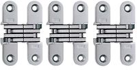 SOSS 208US26D Mortise Mount Invisible Hinge with 4 Holes, Zinc, Satin Chrome Finish, 2-3/4" Leaf Height, 5/8" Leaf Width, 23/32" Leaf Thickness, 8 x 1-1/4" Screw Size (Тhrее Pаck)