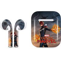Skinit Decal Audio Skin for Apple AirPods with Wireless Charging Case - Officially Licensed Marvel/Disney Carol Danvers Ready for Battle Design